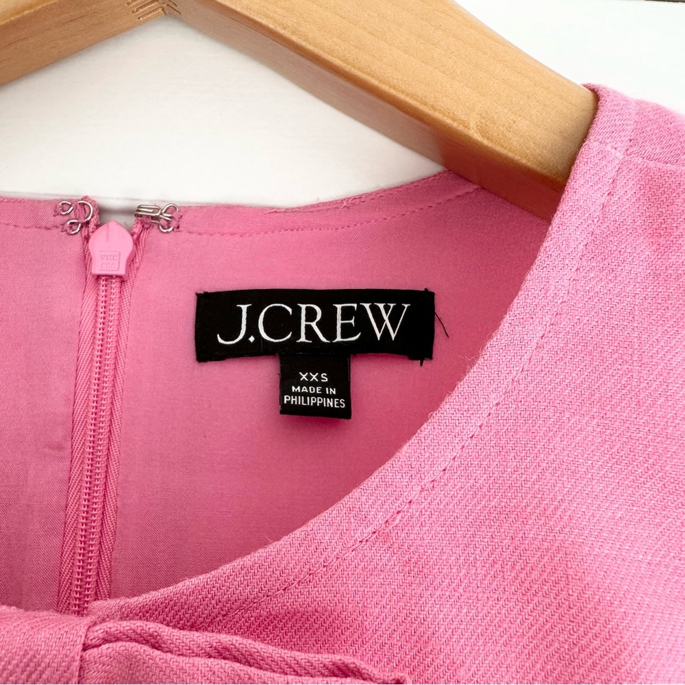 Bow-front shift dress in stretch linen blend - Picture 6 of 7